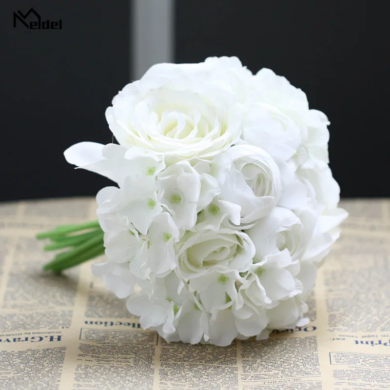 wedding bouquet roses peony artificial flowers  (11)