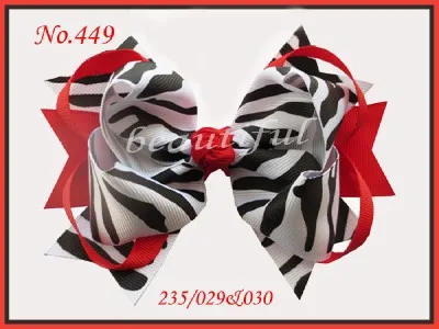 10 шт. Good Girl Boutique 5,5 дюймов d-кольцо волосы Луки клипы Zebra лента 270 нет