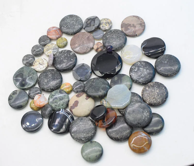 

50pcs loose beads agate coin 8-40mm for DIY jewelry making FPPJ wholesale beads nature gem stone