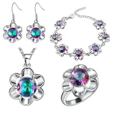 Thick silver jewelry set set of plum flower color set of the United States and the United States and foreign trade jewelry whole коллаген united states production of amway