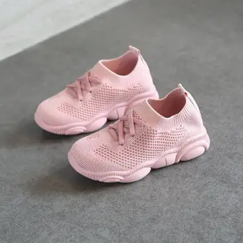 

New Soft Baby Shoes Fashion Socks Shoes Boys Sneakers Pink Girls Shoes Infant Knitting Toddler Shoes High Top Ankle Flats