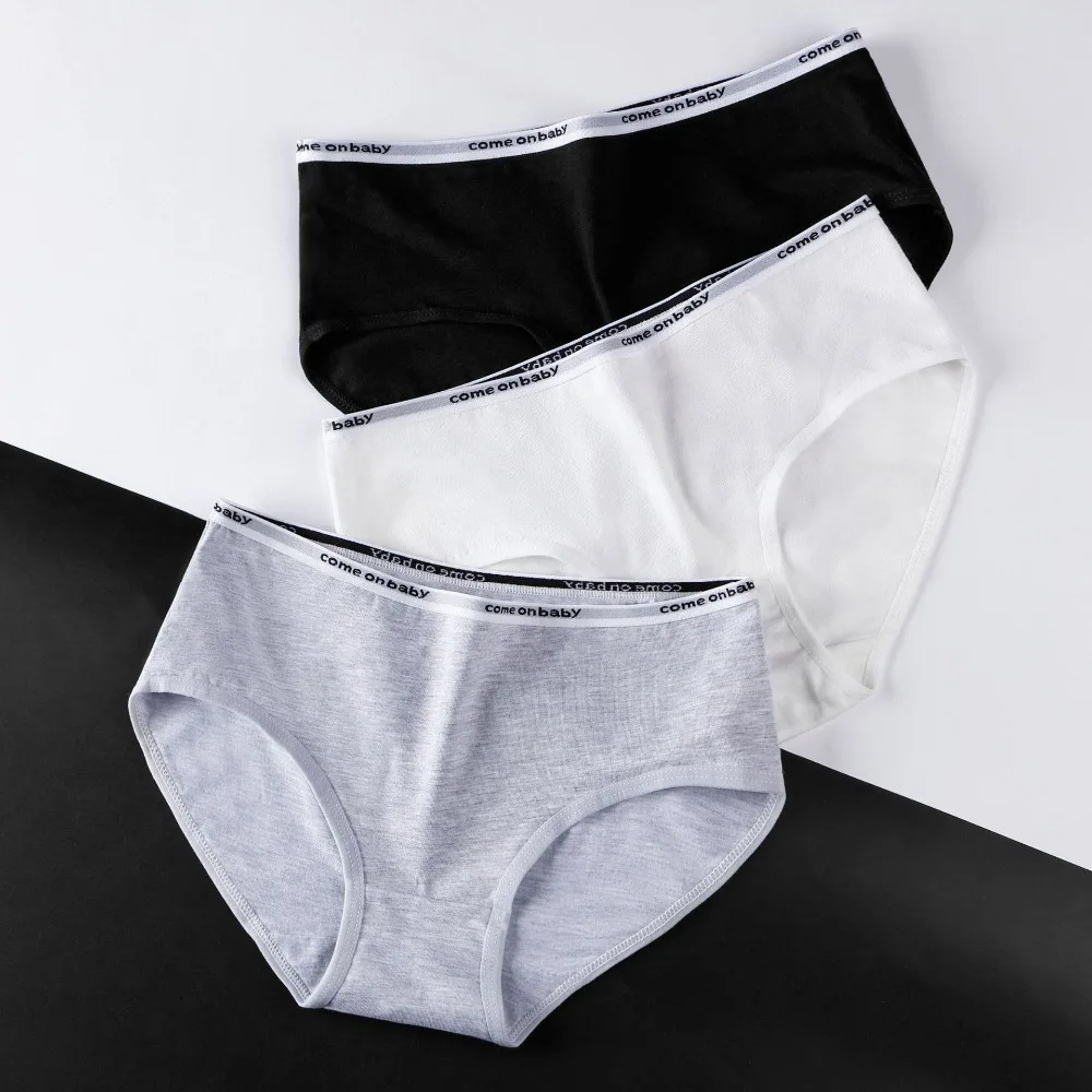

New 3pcs/lot Sexy Women's Cotton Underwears Briefs Ladies Letter Black Panties Breathable Underpants Girls Knickers for Female