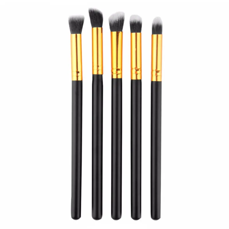 

5Pcs Eye Shadow Brush Set Soft Hair Make Up Brushes Contour Blending Cosmetics Gold Aluminum Makeup Brushes Professional
