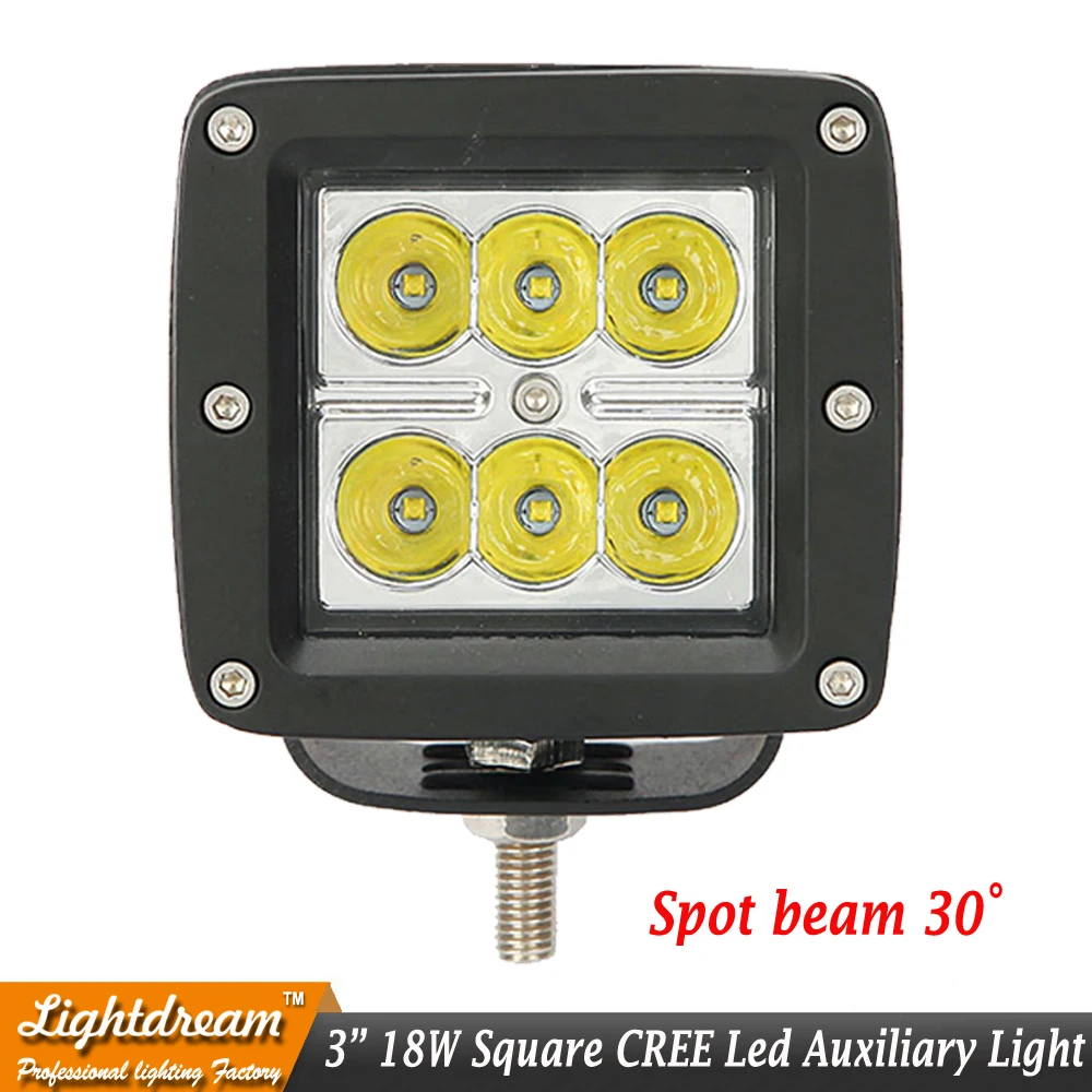 Пара 6 светодиодный квадратный точечный луч 18W 12V 24V рабочий светильник прожекторы