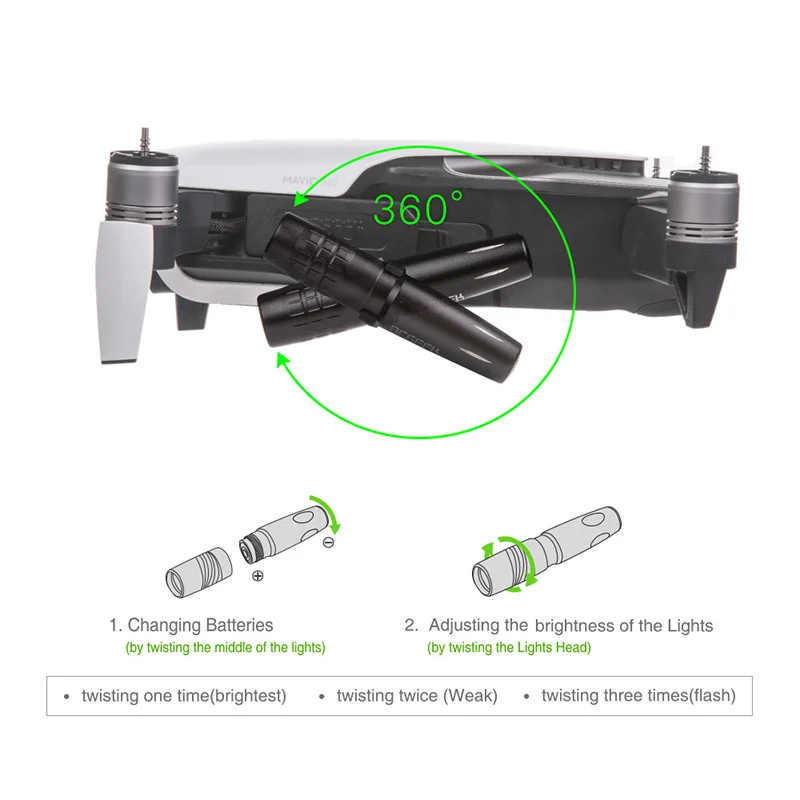 2pcs Drone Night Flight LED Light photography Fill light Flashlight Spare parts For DJI mavic air Drone Accessories 1 (14)