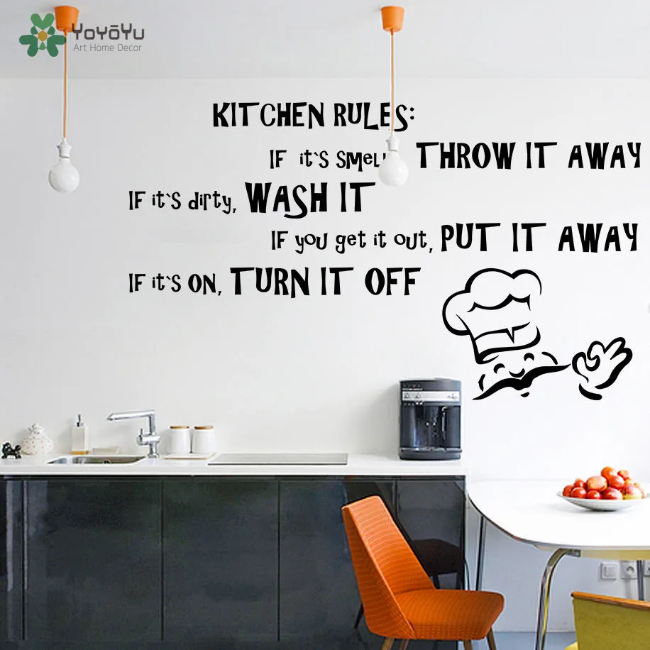 

YOYOYU Wall Decal Vinyl Art Home Decor Quote Kitchen Rules Dining Room Text Room Decoration Removebale Wall Sticker YO524