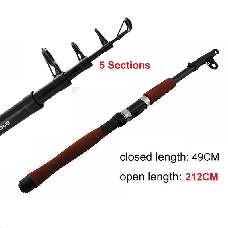 Fishing Reel And Rod Set with Spinning Reel and 2.1m Telescopic Fishing Rod Combo with Fishing Bags Fishing Tackle