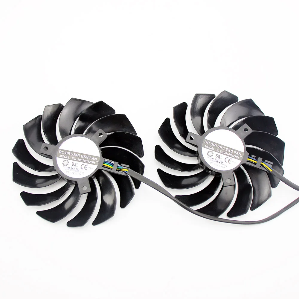 2PCS PLD10010S12HH DC12V 0.40A 4PIN FOR MSI RX470 480 570 580 GTX1080Ti 1080 1070 1060 GAMING Graphics Card Cooler Fan PLD10010S