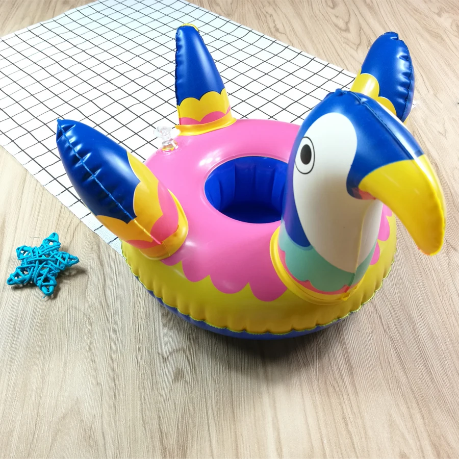 Summer 24 Styles Hawaii Luau Party Inflatable Flamingo Cup Holders Swimming Floating Swim PVC Pool Float Inflatable Drink DS19