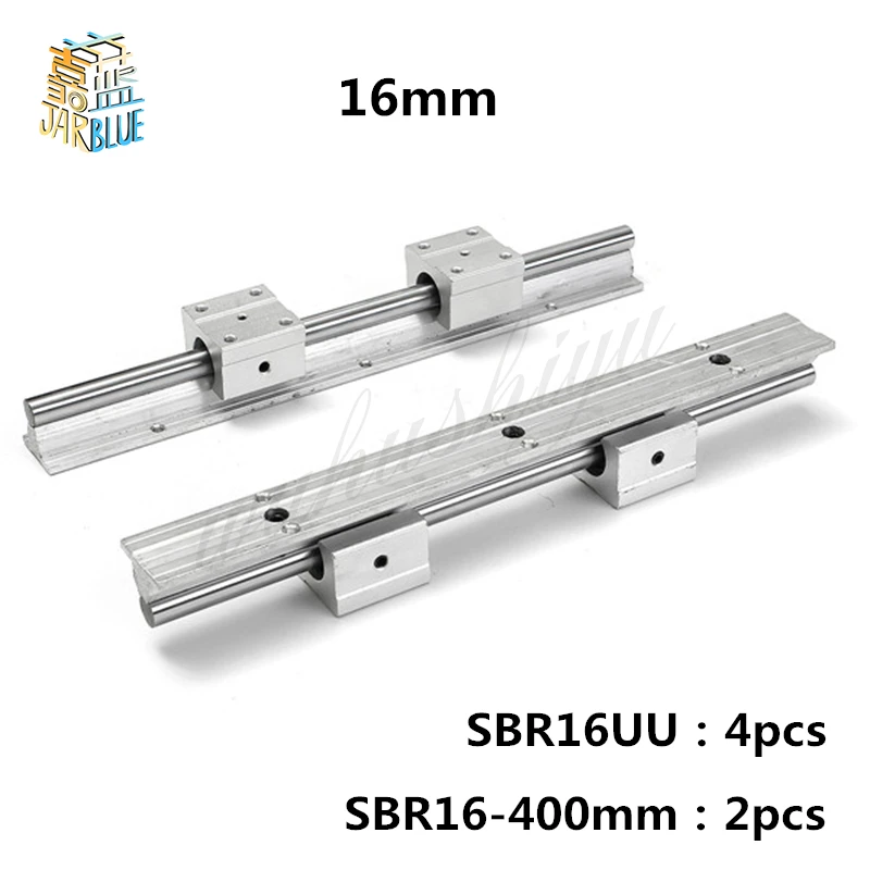 

Free Shipping 2 pcs SBR16 400mm linear guide and 4 pcs SBR16UU linear bearing blocks sbr16 length 400mm for parts