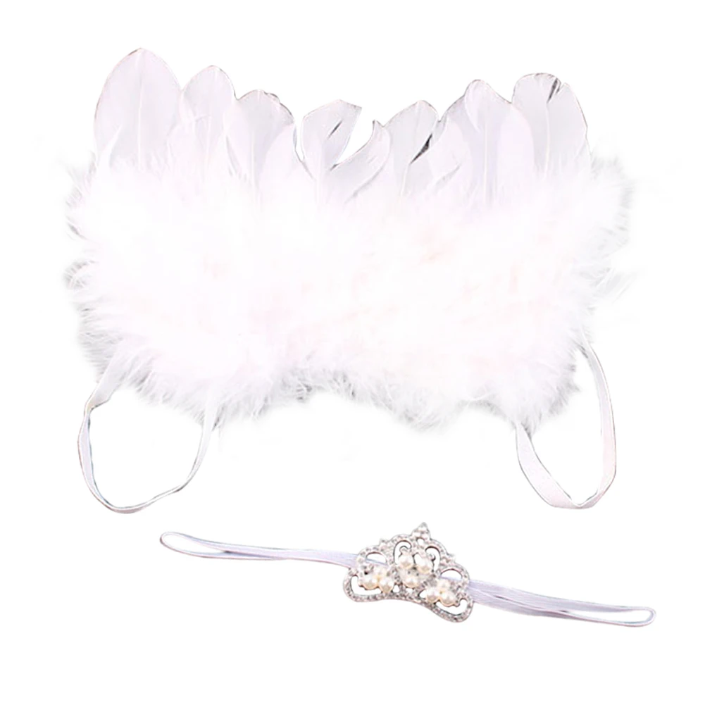 Реквизит для фотосъемки новорожденных детей с крыльями ангела и перьями