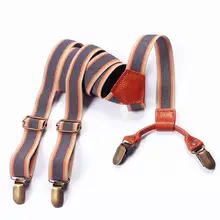 Mantieqingway Свадебный ремень деловые подтяжки для мужчин темно-синие и бежевые и оранжевые полосатые подтяжки для женщин подтяжки мужские s Tirantes