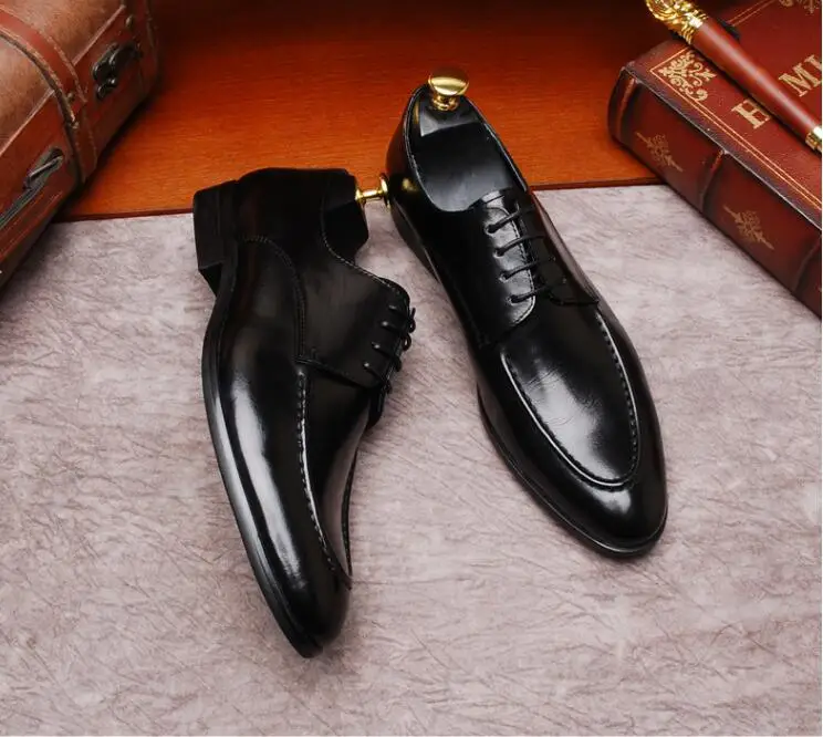 Новый Мужские модельные туфли в деловом стиле кожа головы слой Совет Goodyear кружева свадебные туфли офисные вечерние туфли