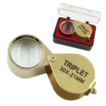 

Portable 30X Power 21mm Jewelers Magnifier Gold Eye Loupe Jewelry Store Lowest Price Magnifying Glass with Exquisite Box