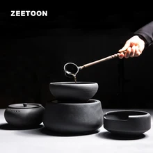 Дзен японский чайный набор кунг-фу из вулканической породы готовка чайная чаша электронная плита черный чай, пуэр чайник здоровый нагреватель набор пиал
