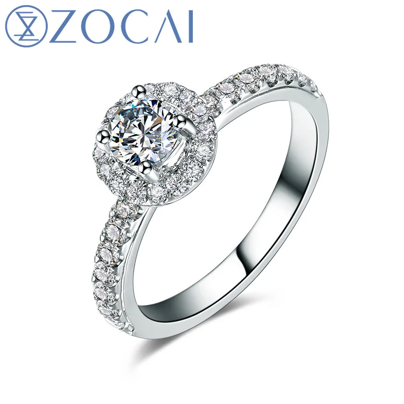 Реальный ZOCAI 0 34 Ct H/SI основной центральный алмаз 40 сторона алмазного кластера