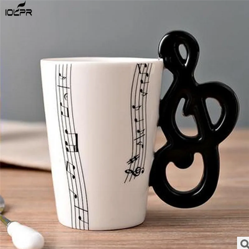 

High Quality Ceramic Cup Personality Music Note Milk Juice Lemon Mug Coffee Tea Cup Home Office Drinkware Unique Gift