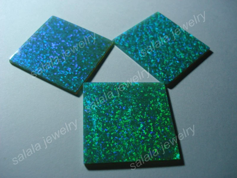

100pcs/Lot Free Shipping Factory Price wholesale 8mm Square Opal Slice , Synthetic Square Double Flat Back Fire Opal Slice