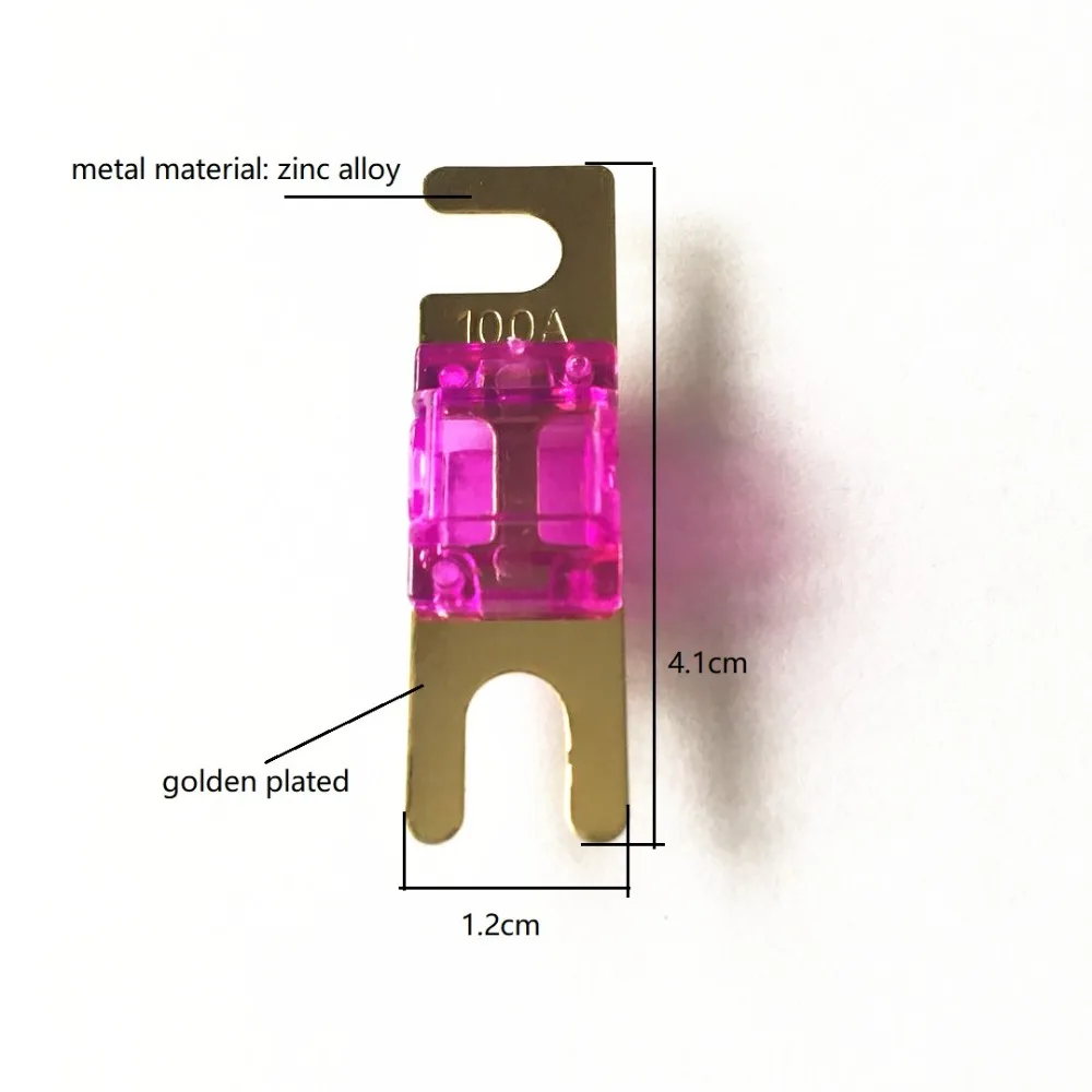 5 шт./лот, покрытые розовым золотом, 30A 40A 50A 60A 70A 80A 100A 125A автомобильный аудио AFS Мини ANL держатель предохранителя
