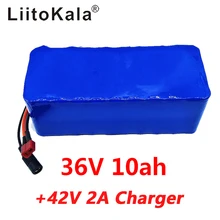 Liitokala, 36 В, 10000 мА · ч, аккумулятор для электровелосипеда, высокоемкая литиевая батарея, включает зарядное устройство 42 в, 2 А