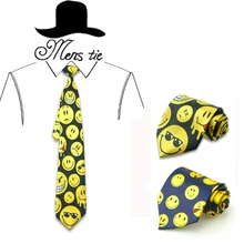 Милый Забавный уход за кожей лица выражение 4 дюймов широкий QQ выражения лица Галстуки Галстук Полиэстер Тканые Классические для вечерние