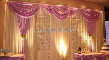 

Wholesale wedding props 70 colors white purple wedding backdrop curtain with swags express free shipping