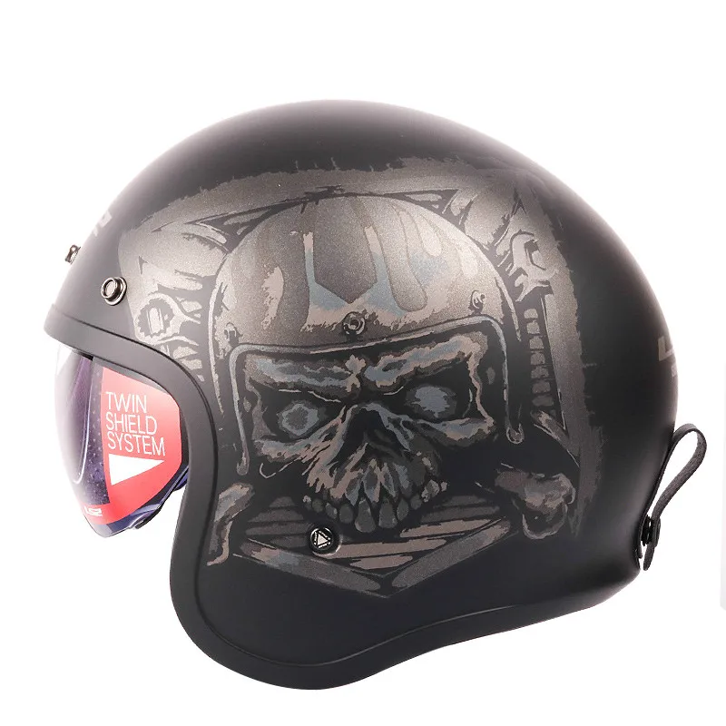 

Original LS2 Spitfire Vintage helmet Open face fashion design retro jet half helmet LS2 OF599 casque moto with bubble buckles