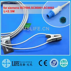 Длинный кабель ребенка или новорожденного уха клип spo2 датчик для siemens SC7000, SC80001, SC6002
