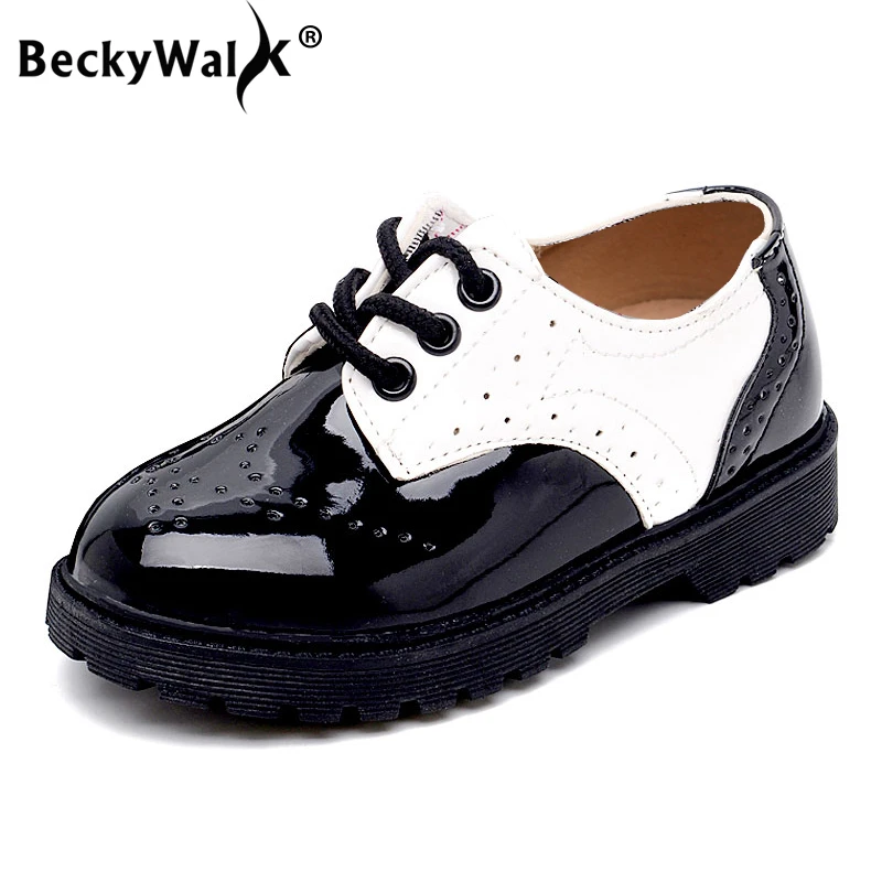 black white patent leather shoes