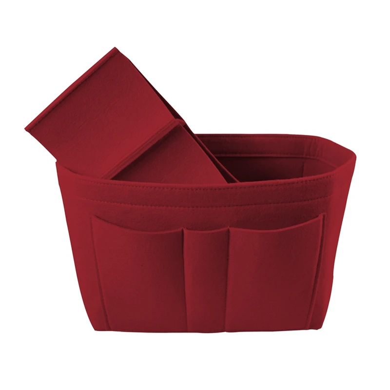 

2019 Cosmetic Makeup Bag Organizer Insert Felt Cloth Handbag Organizer Storage Bag Women Travel Makeup Cosmetic Bags Portable