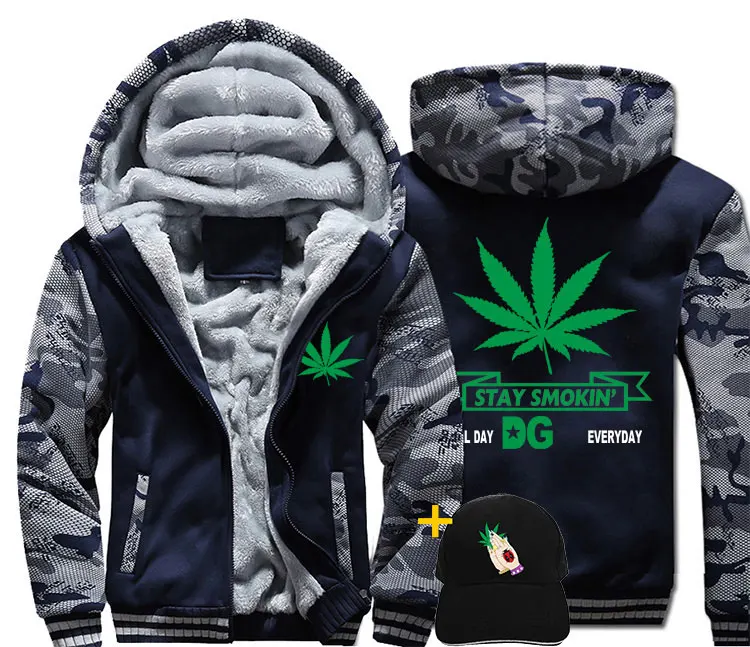 

Fashion weed leaf Men women Warm Thick Coat Jacket winter warm golden print Street velvet Sweatshirt top Hoodies