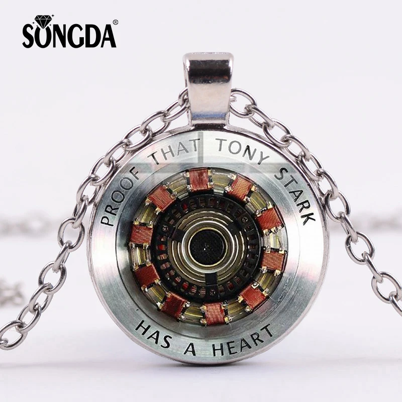 Ожерелье в виде сердца SONGDA модное ожерелье с Железным человеком Tony Stark креативное