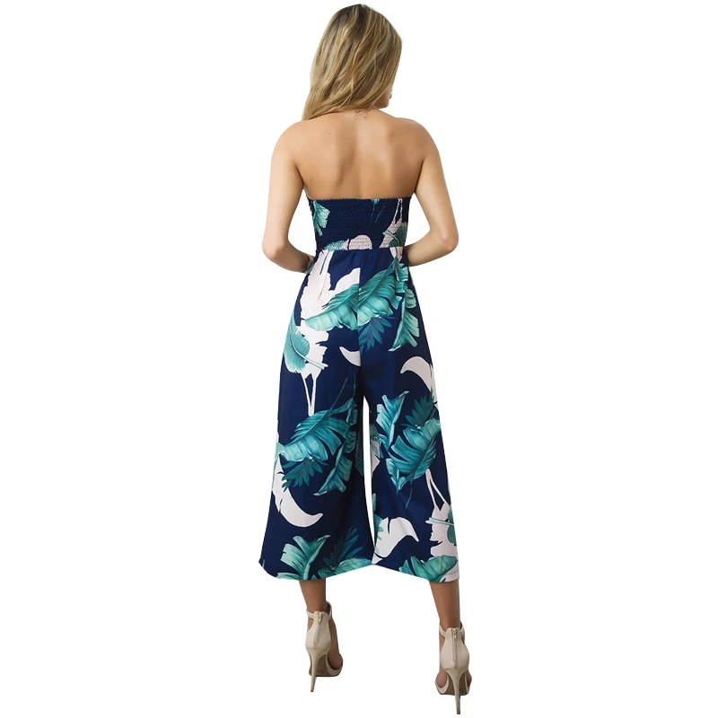 Echoine Women Jumpsuit Floral Print Sexy Strapless Off Shoulder Chiffon Loose Long Wide Leg Pants Lady Elegant Romper Streetwear Echoine Women Jumpsuit Floral Print Sexy Strapless Off Shoulder Chiffon Loose Long Wide Leg Pants Lady Elegant Romper Streetwear