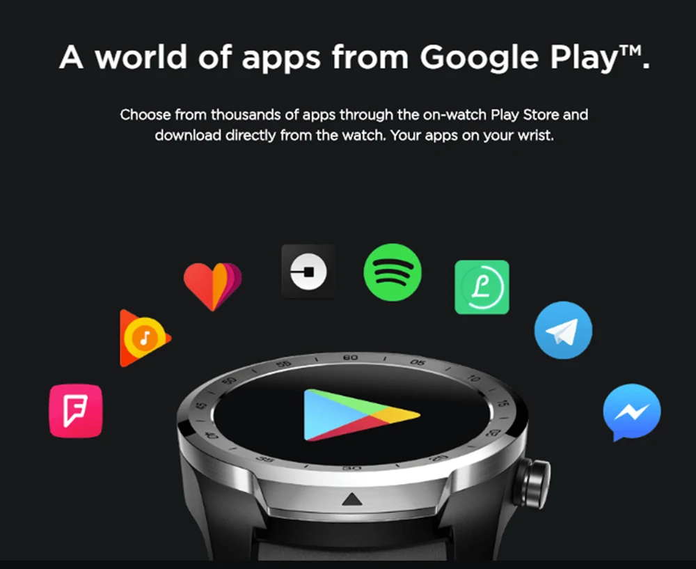 Global Ticwatch PRO Android носить NFC Google Pay gps Смарт часы IP68 Водонепроницаемый AMOLED дисплей smartwatchs для мужчин