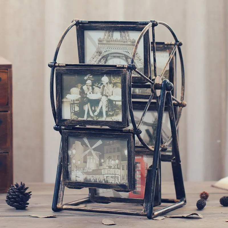 

Creative Retro Ferris Wheel Pictures Frame Table Home Furnishing Decorative Children Room Ornaments Windmill Photo Decorations