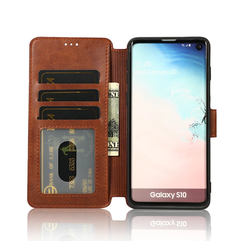 Винтажный кожаный чехол кошелек для Samsung Galaxy S10E S10 S9 S8 Plus Note 9 8 A6 A9 A7 2018 A70 A30 A40 A50