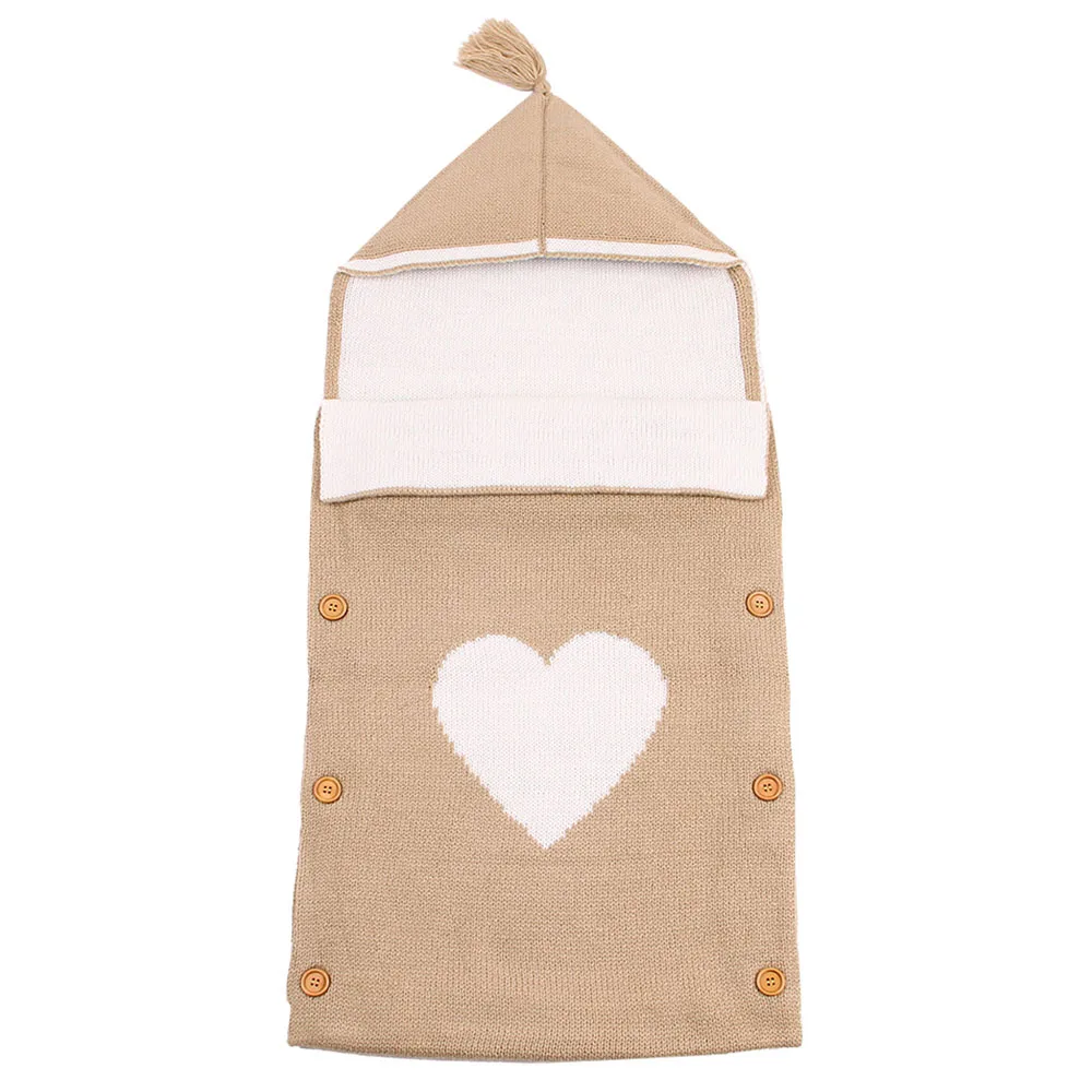 Осень-зима Детские спальные сумки-конверты Одеяло для новорожденных Вязание Толстовка сна мешок младенческой комплект постельного белья