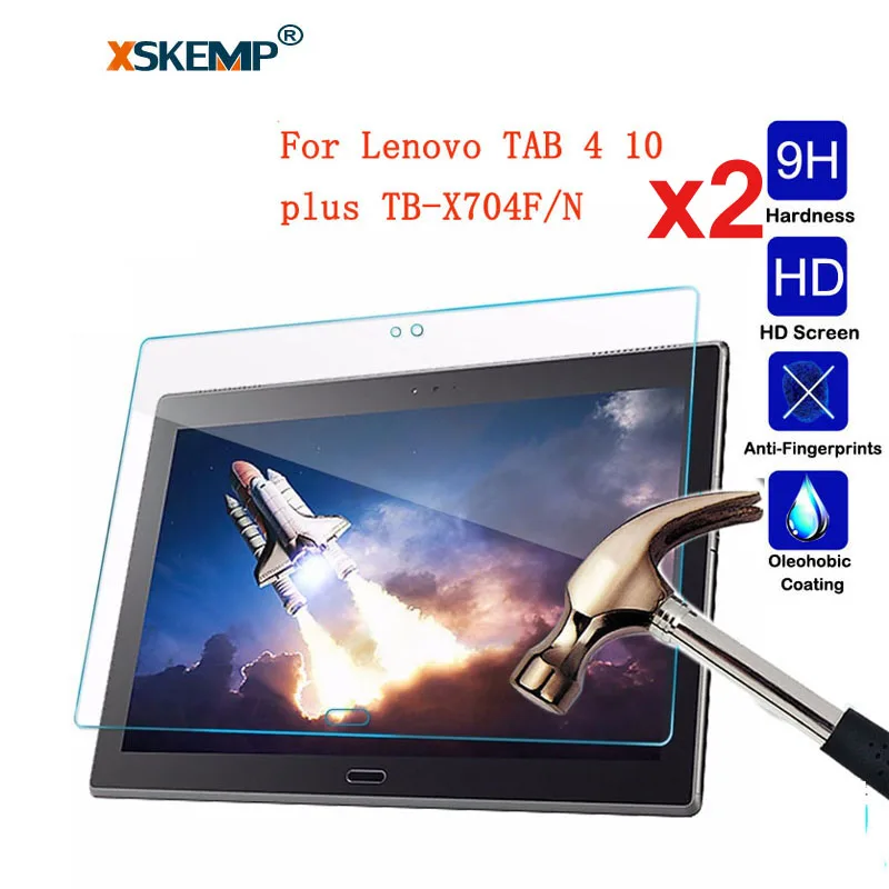 XSKEMP 2Pcs/Lot 9H Real Tempered Glass for Lenovo TAB 4 10 plus TB