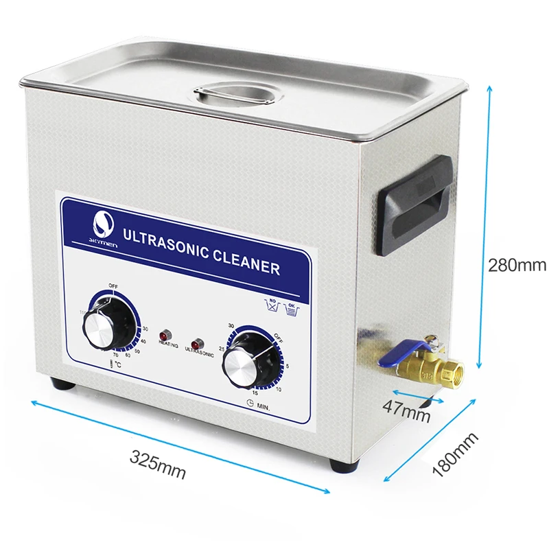 Cheap Skymen 6l Ultrasonic bath 6L 6.5L Professional Stainless Steel Ultrasonic Cleaner Hospital Industrial Auto Engine Parts 4