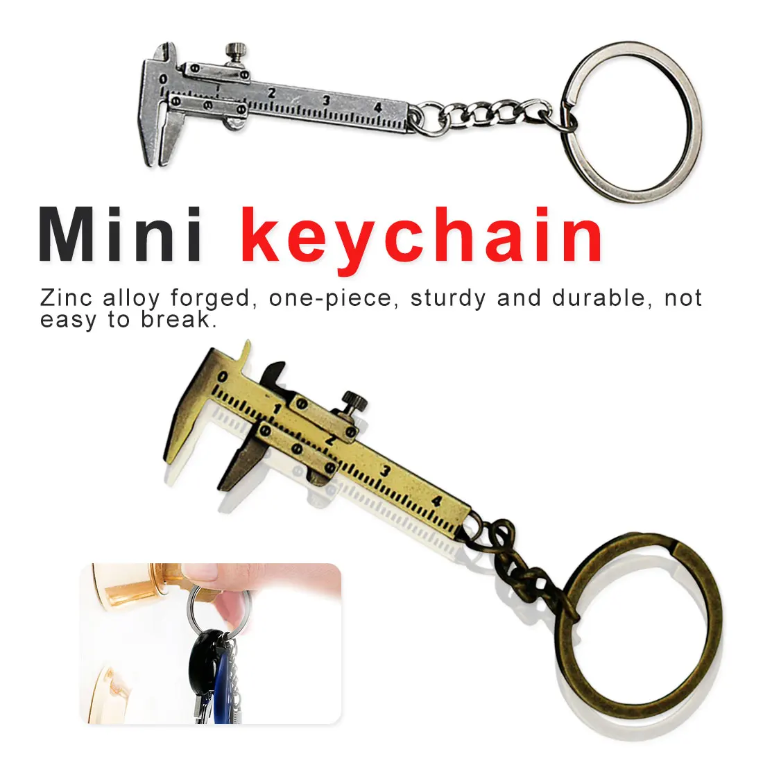 Специальный NoveltyKeychain/цепь инструмент подвеска портативный инструмент мини штангенциркуль брелок цинковый сплав измерительные инструменты