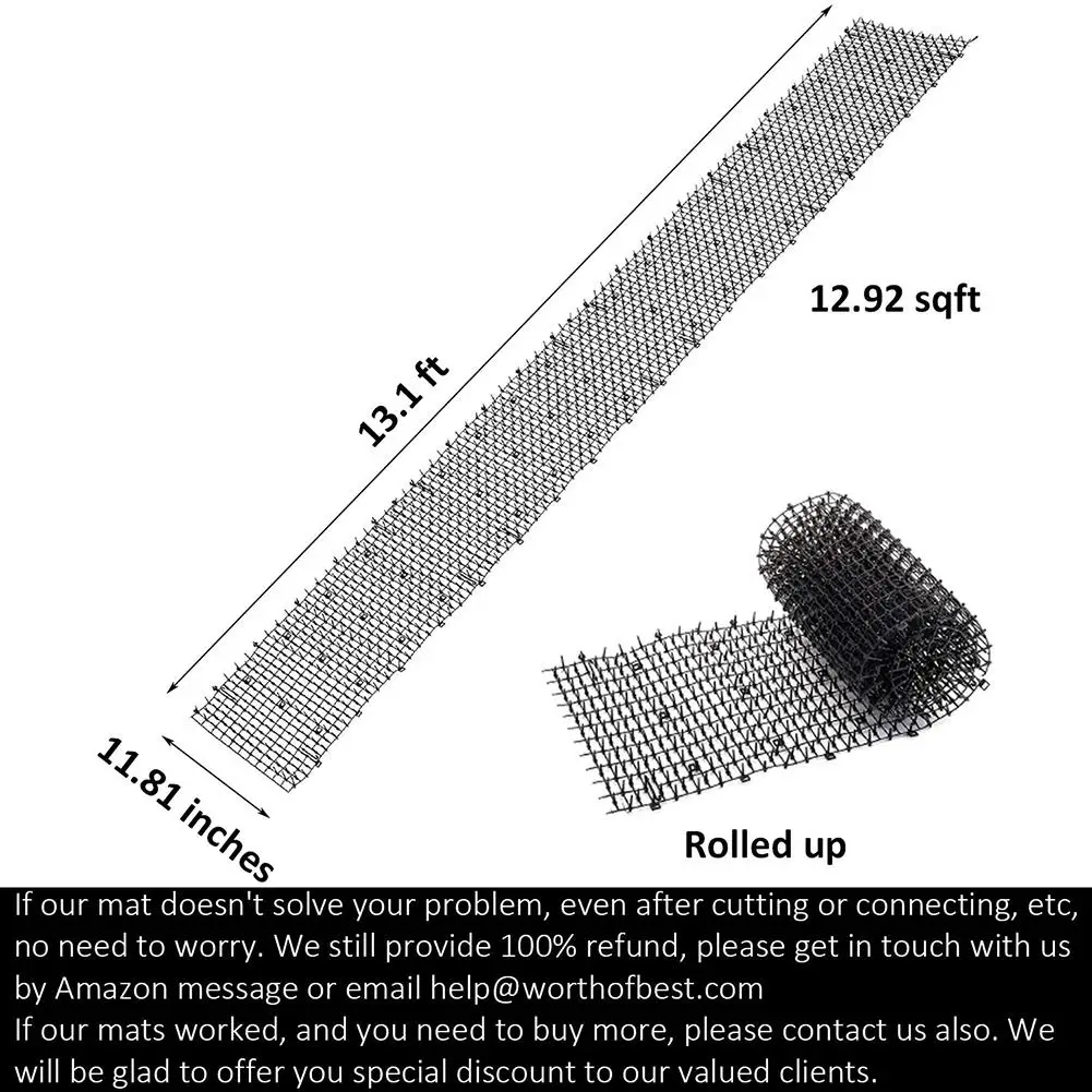 Коврик для кошек против котов с шипами и 4 скобами, садовый пластиковый коврик для собак, пластмассовый коврик для ногтей Prosafe и безвредные Садовые принадлежности