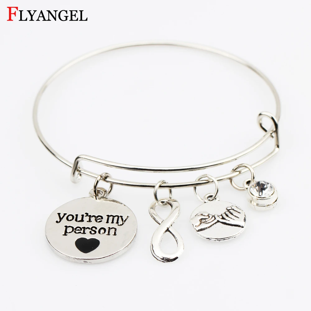 Женский браслет бесконечности Lovers you're my person браслеты с сердцем пара камень по