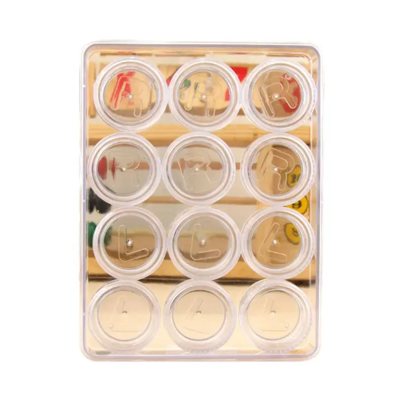 

12 Pcs/box High-definition Beauty-pupil Display Box Transparent Clear Contact Lens Case Double Boxes