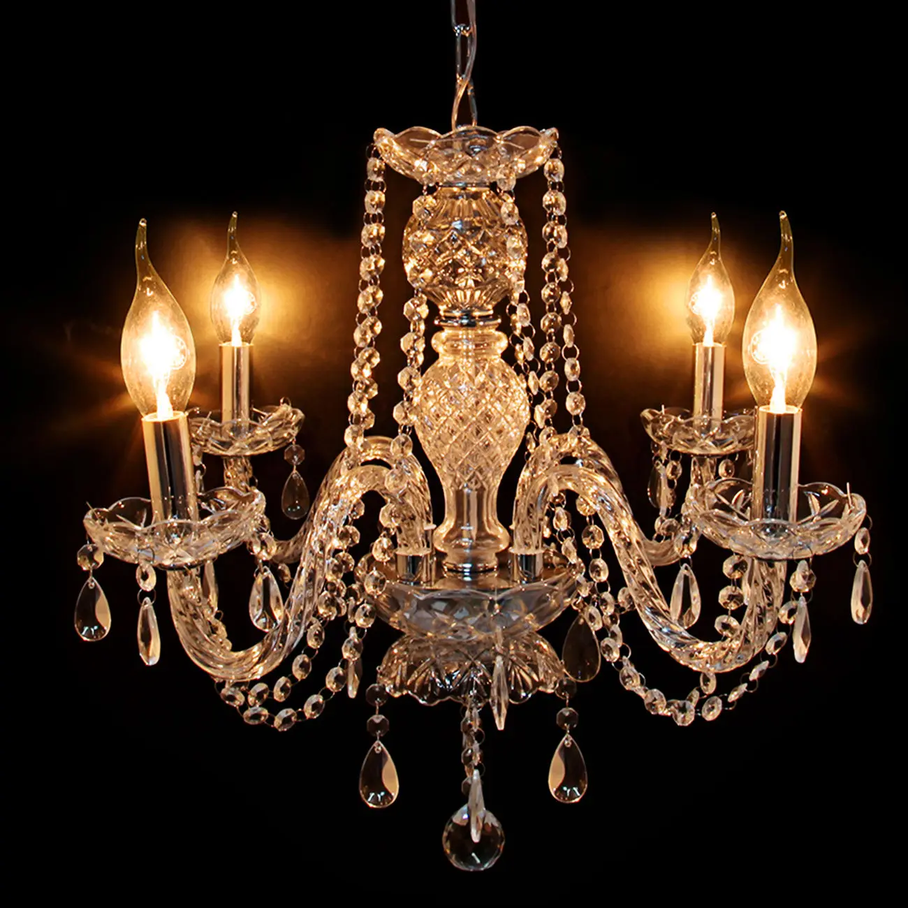 Modern Elegant Crystal Chandelier Ceiling Light Pendant 4 Lamp Fixture