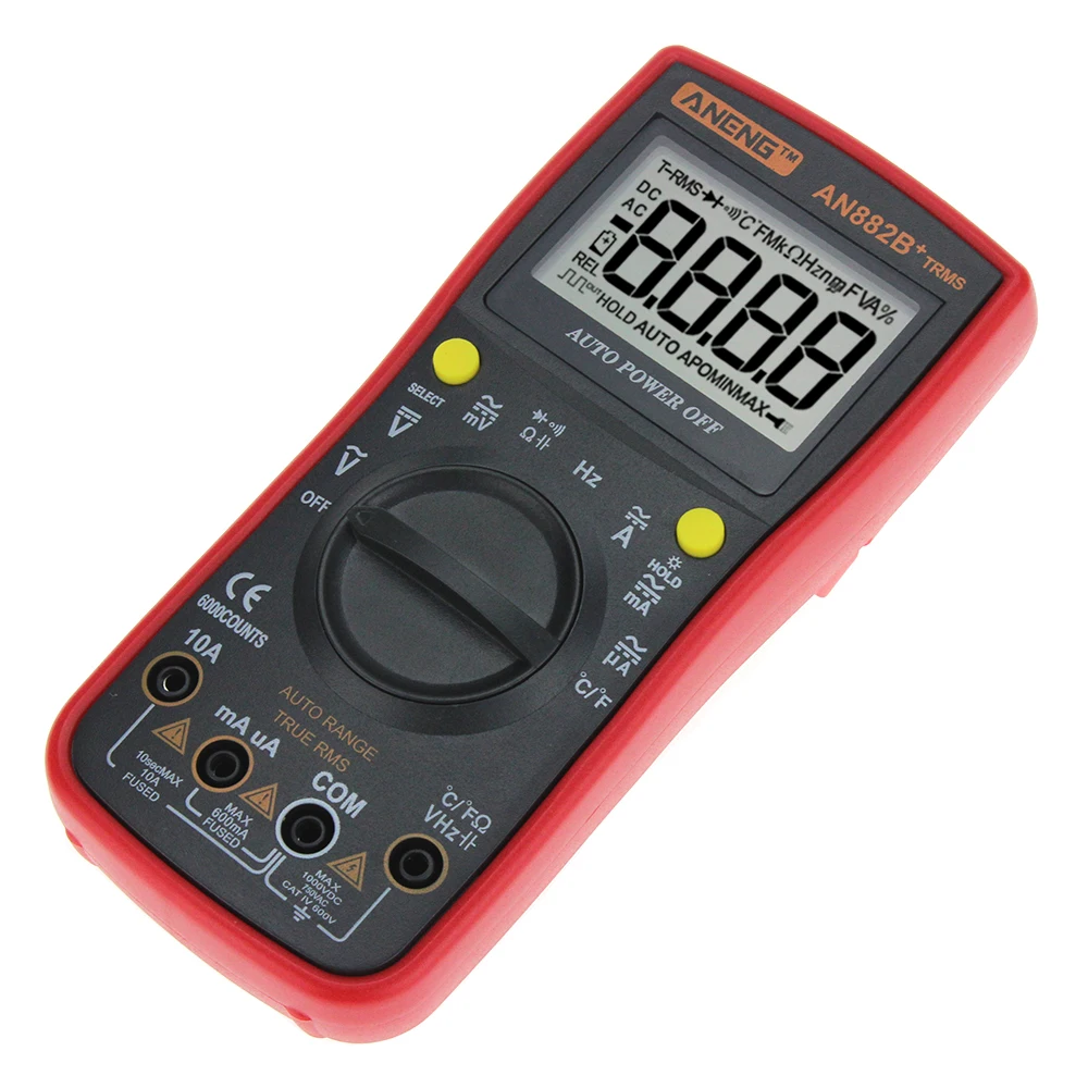 

FUNN-ANENG AN882B+ TURE RMS Digital Multimeter Auto NCV AC DC Auto LCR Volt Meter Tester Temprature Continuity Tester[red]