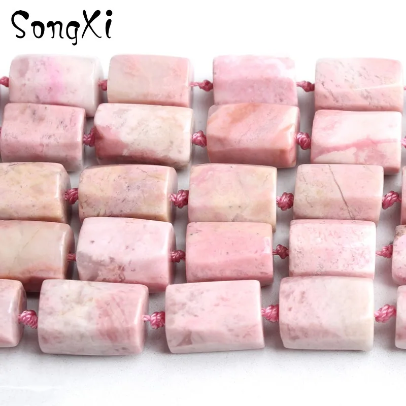 

Wholesale Round Column Shape Rhodochrosite For Jewelry Making Cylinder Natural Beads DIY Bracelet Necklace 9*13mm 15inches
