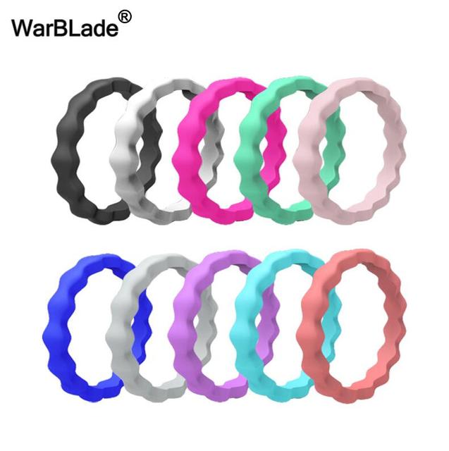 Women Silicone Ring With Rhinestone Hypoallergenic Crossfit Flexible Rubber Finger Rings For Women Wedding Jewelry Gift