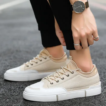 

2019 Explosion Brand Designer Summer canvas shoes men's breathable linen fashion trend board breathable casual comfortable shoes
