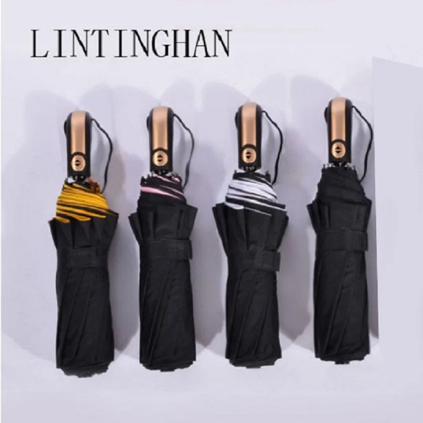 

Ten bone automatic double folding umbrella 125cm folding umbrella automatic double-layer one-button opening business umbrella