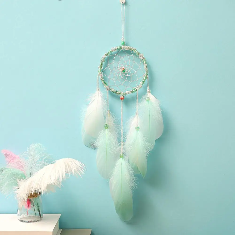

Mini Dream Wind Chimes Catcher Handmade Feathers Dream Catcher Car Catcher For Kid Bedroom Home Decoration